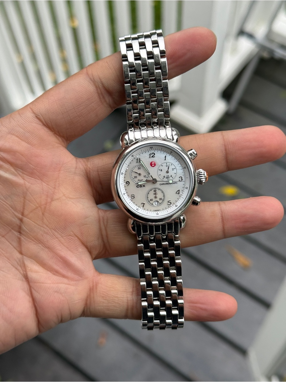 Michele CSX Mother of Pearl Dial Chronograph Women's Watch - Picture 8 of 14